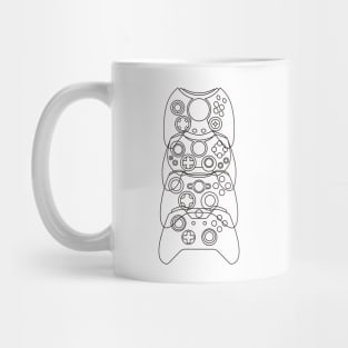 Xbox Controller Evolution (Black Lines) Mug